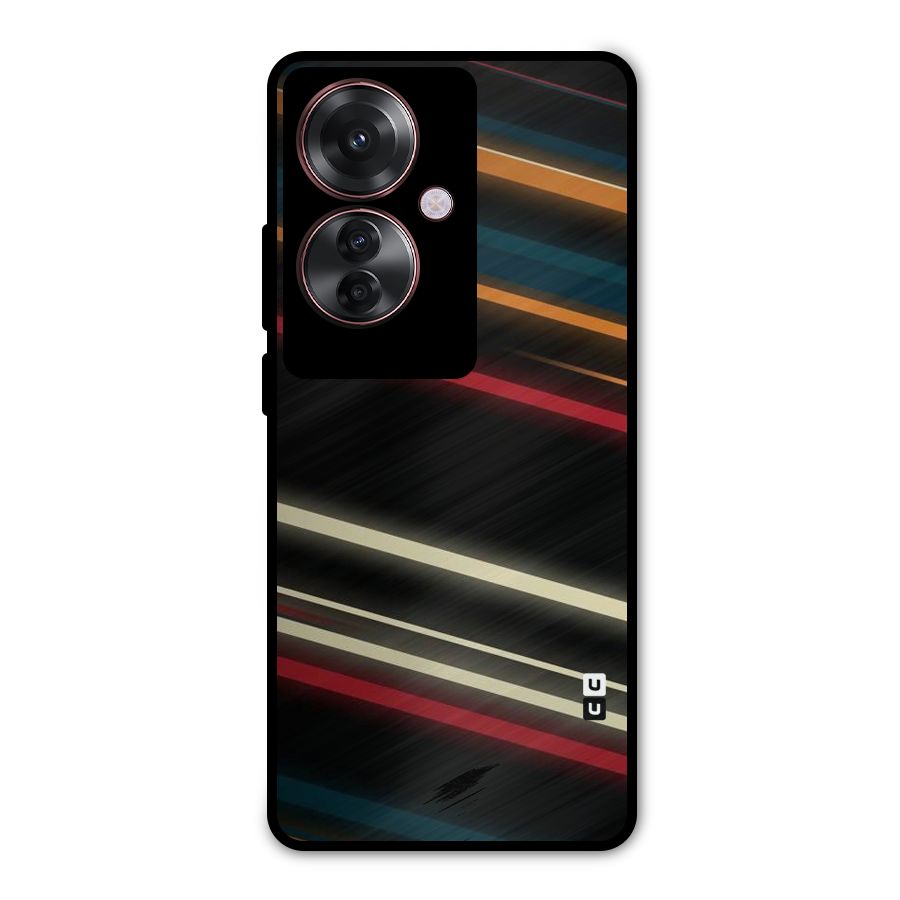 Light Diagonal Stripes Metal Back Case for Oppo F25 Pro