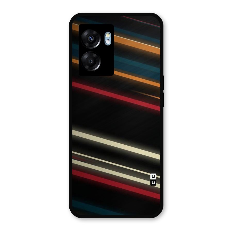 Light Diagonal Stripes Metal Back Case for Oppo K10 (5G)