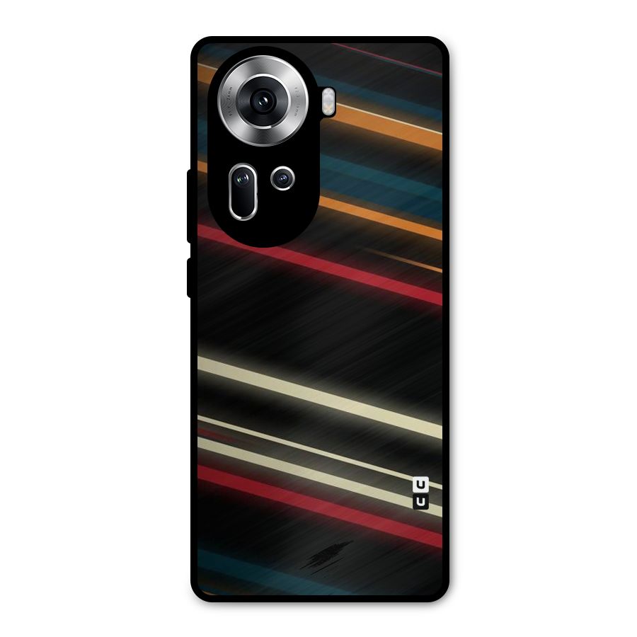 Light Diagonal Stripes Metal Back Case for Oppo Reno11 5G