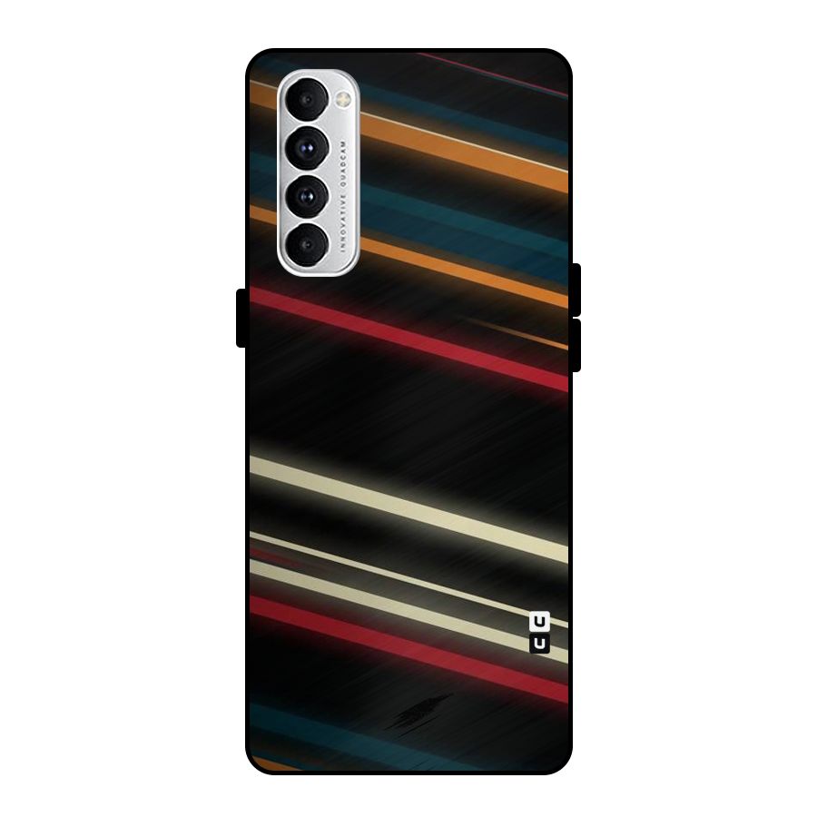 Light Diagonal Stripes Metal Back Case for Oppo Reno4 Pro