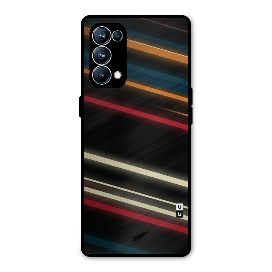 Light Diagonal Stripes Metal Back Case for Oppo Reno5 Pro 5G