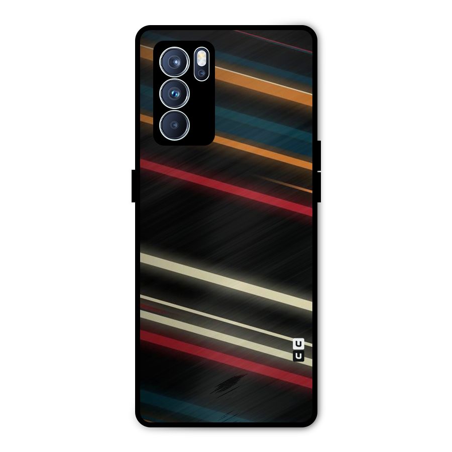 Light Diagonal Stripes Metal Back Case for Oppo Reno6 Pro 5G