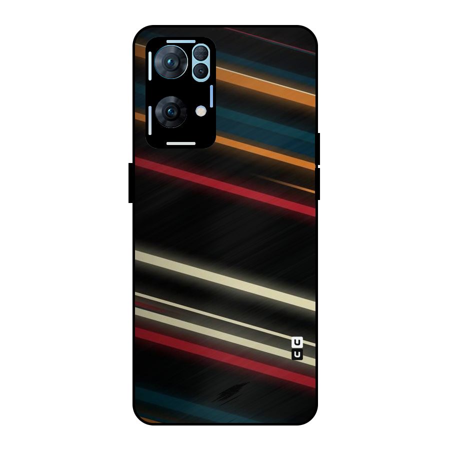 Light Diagonal Stripes Metal Back Case for Oppo Reno7 Pro 5G