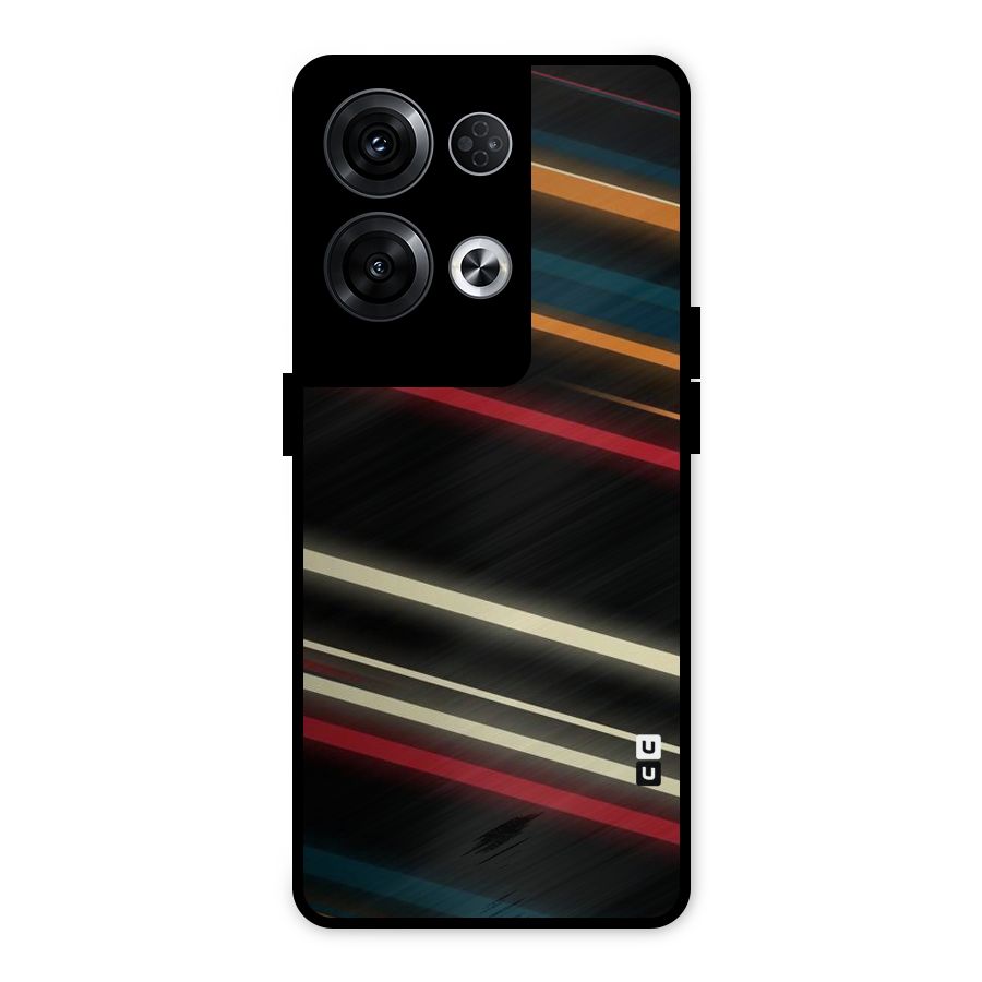 Light Diagonal Stripes Metal Back Case for Oppo Reno8 Pro 5G