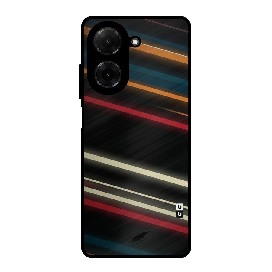 Light Diagonal Stripes Metal Back Case for Poco C71