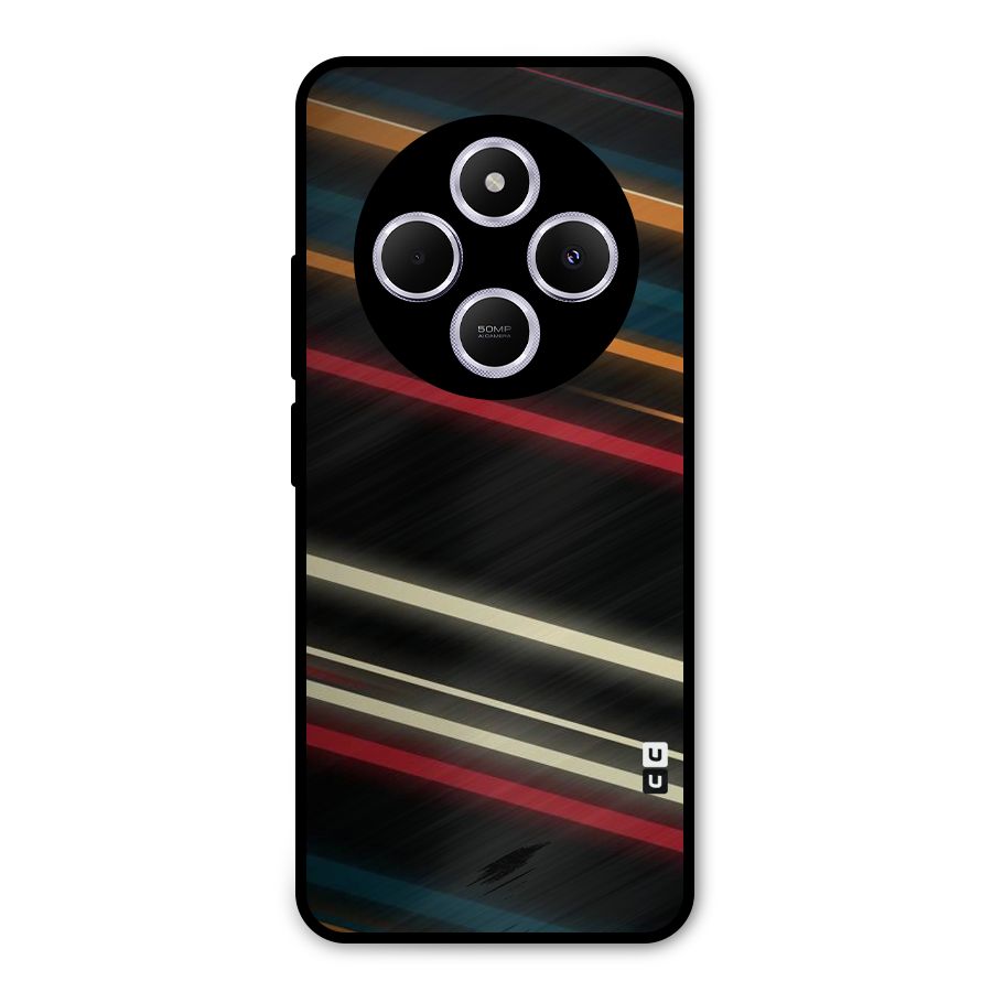 Light Diagonal Stripes Metal Back Case for Poco C75 5G