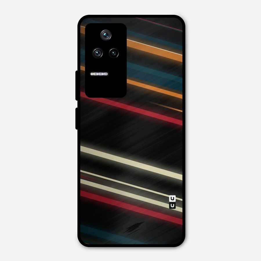 Light Diagonal Stripes Metal Back Case for Poco F4 5G