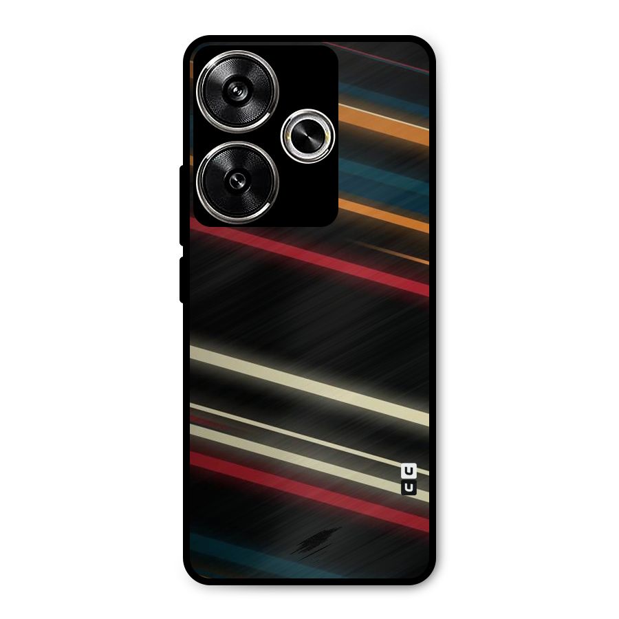 Light Diagonal Stripes Metal Back Case for Poco F6