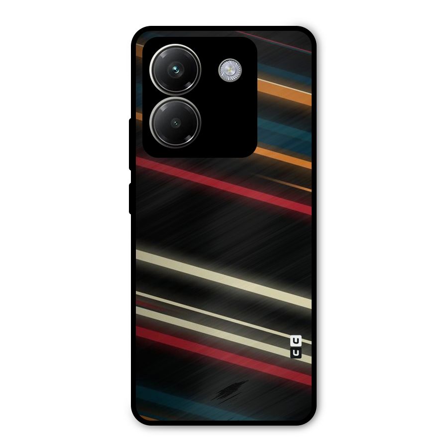 Light Diagonal Stripes Metal Back Case for Poco M7 Pro 5G