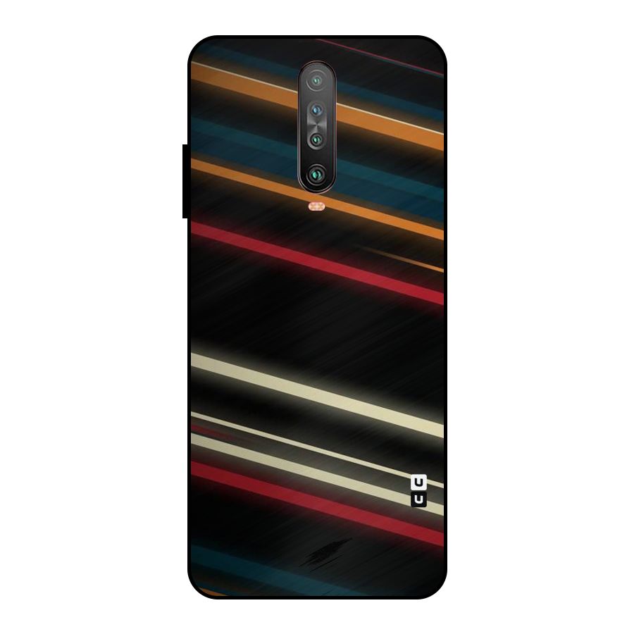 Light Diagonal Stripes Metal Back Case for Poco X2