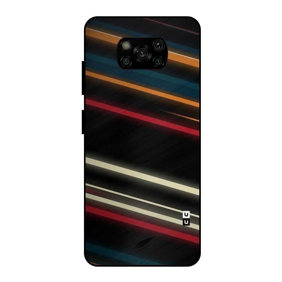 Light Diagonal Stripes Metal Back Case for Poco X3