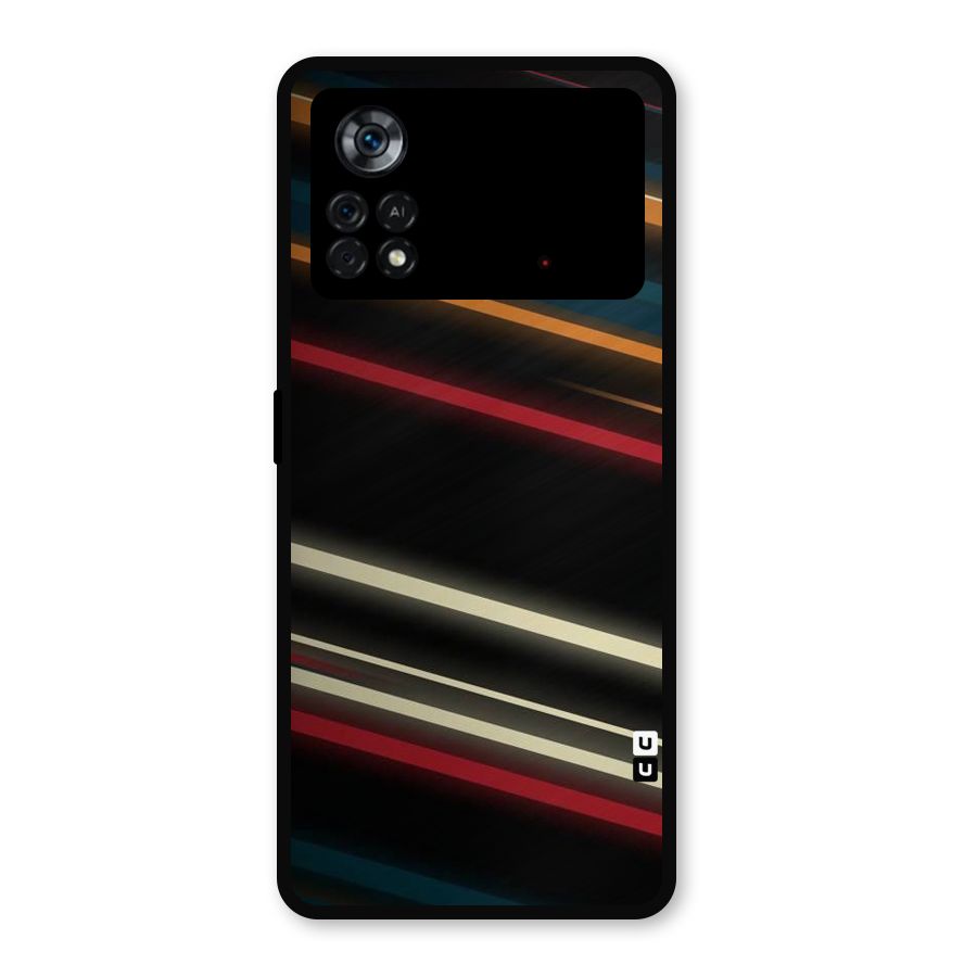 Light Diagonal Stripes Metal Back Case for Poco X4 Pro 5G
