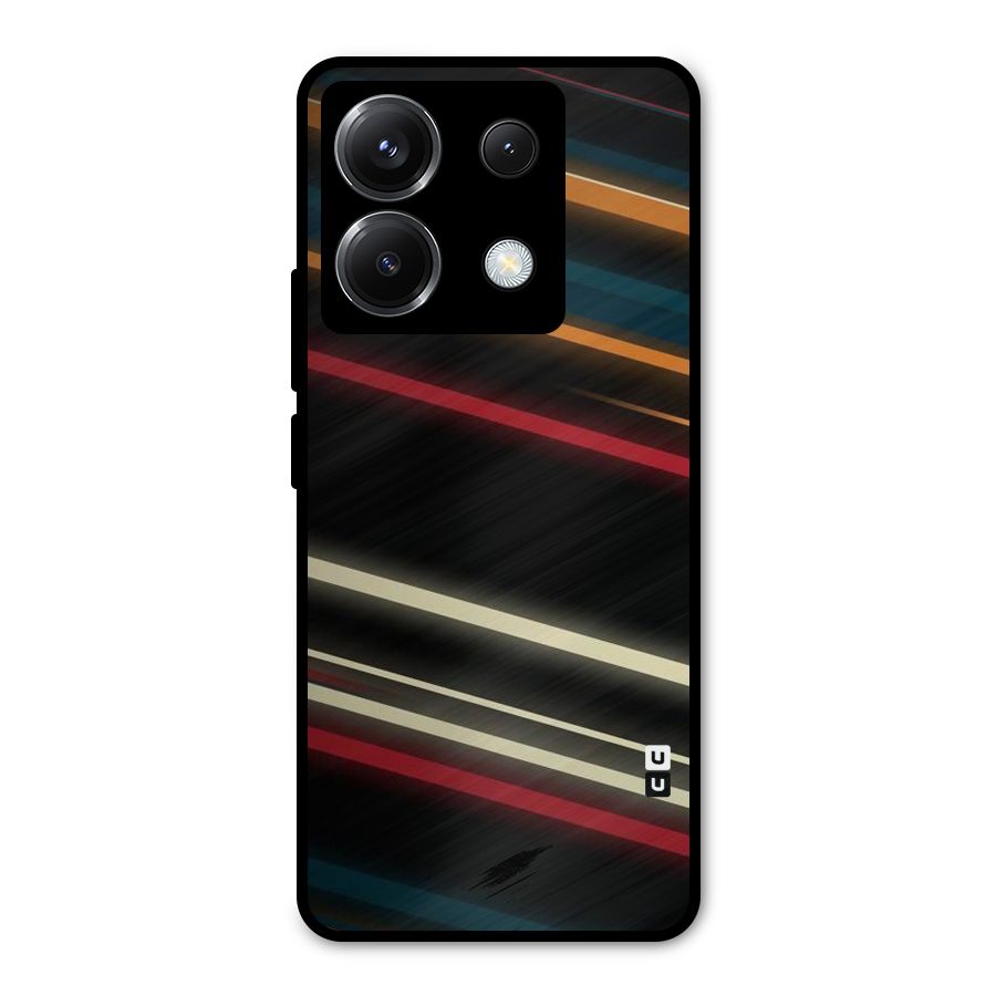Light Diagonal Stripes Metal Back Case for Poco X6