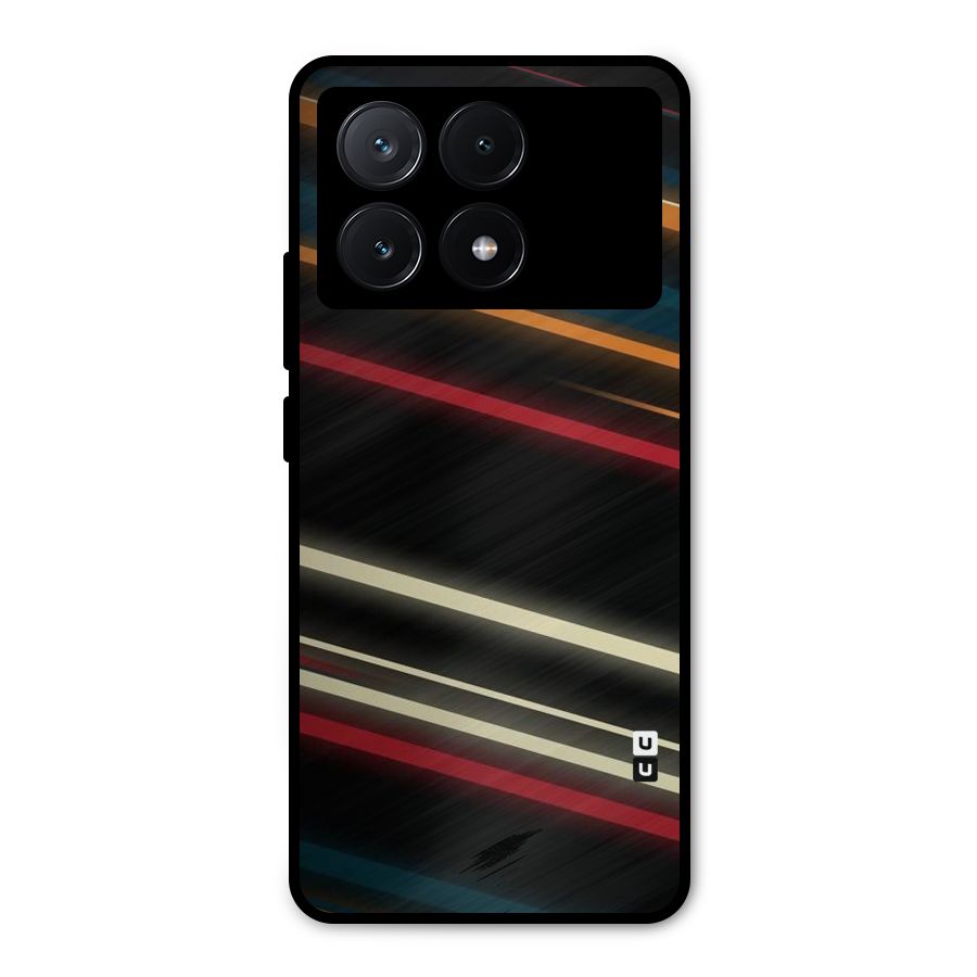 Light Diagonal Stripes Metal Back Case for Poco X6 Pro