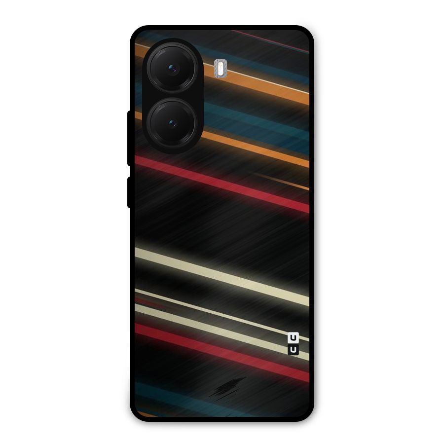 Light Diagonal Stripes Metal Back Case for Poco X7 Pro
