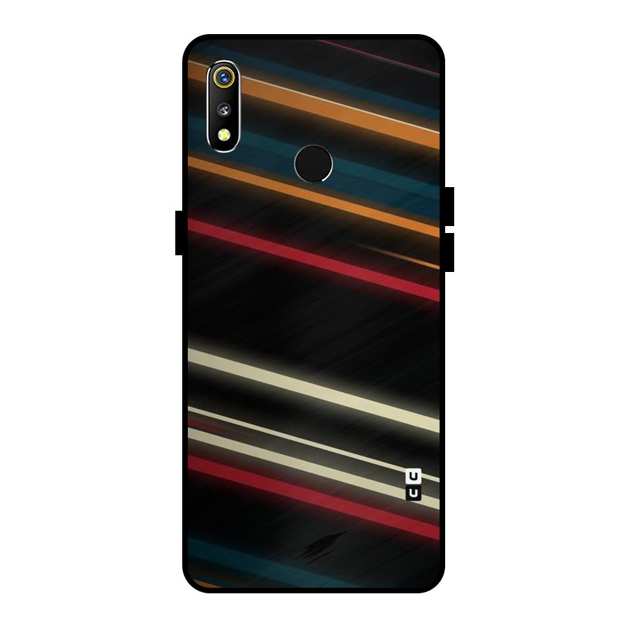 Light Diagonal Stripes Metal Back Case for Realme 3i