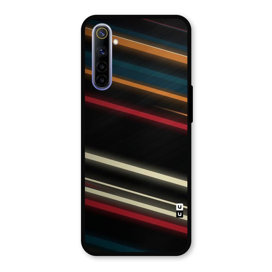 Light Diagonal Stripes Metal Back Case for Realme 6i