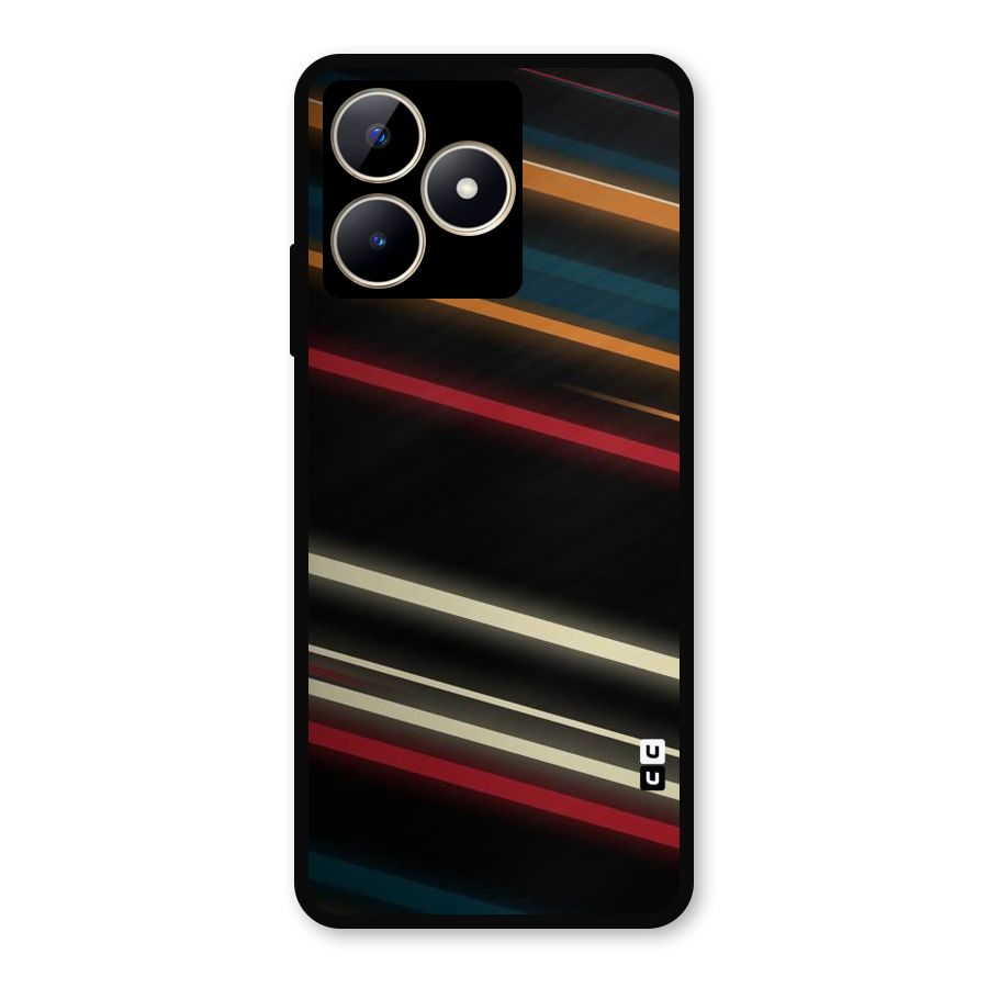 Light Diagonal Stripes Metal Back Case for Realme C53