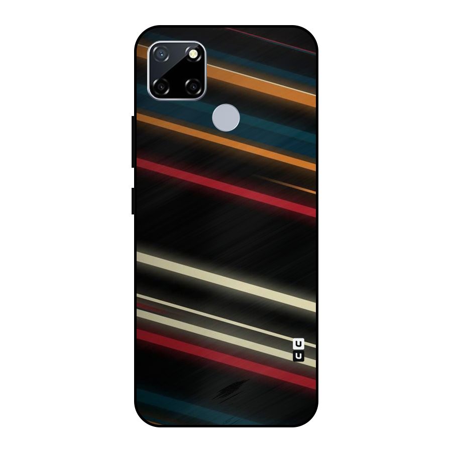 Light Diagonal Stripes Metal Back Case for Realme Narzo 20