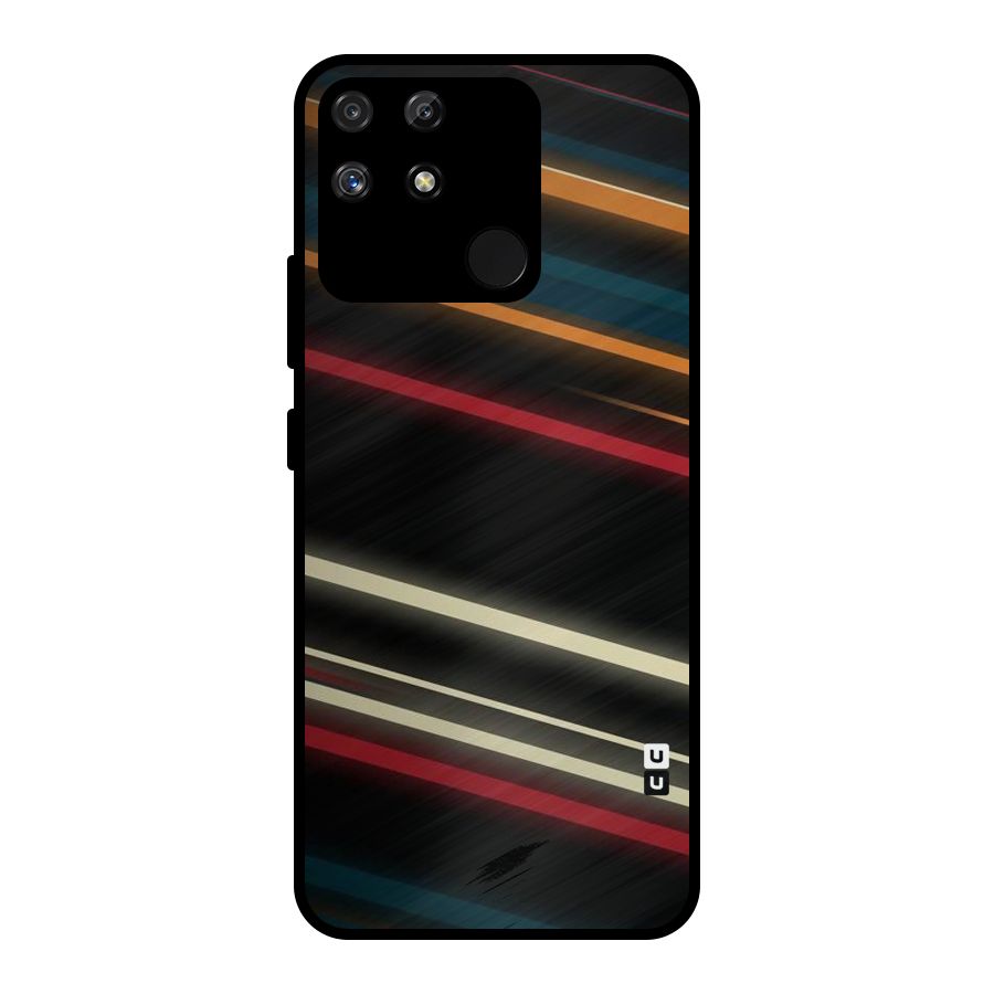 Light Diagonal Stripes Metal Back Case for Realme Narzo 50A