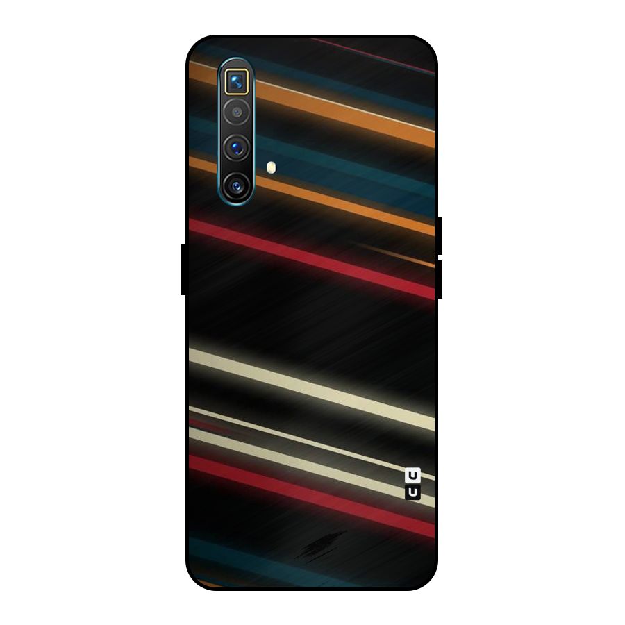 Light Diagonal Stripes Metal Back Case for Realme X3