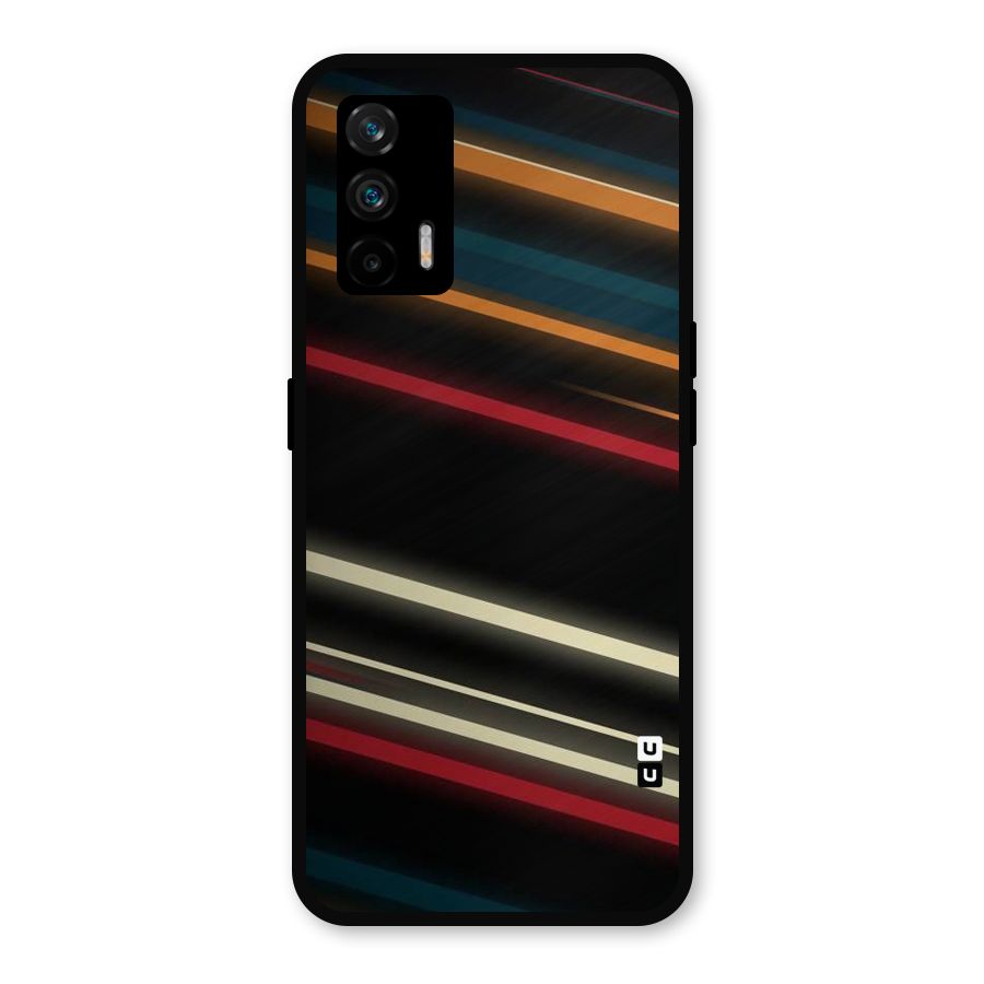 Light Diagonal Stripes Metal Back Case for Realme X7 Max