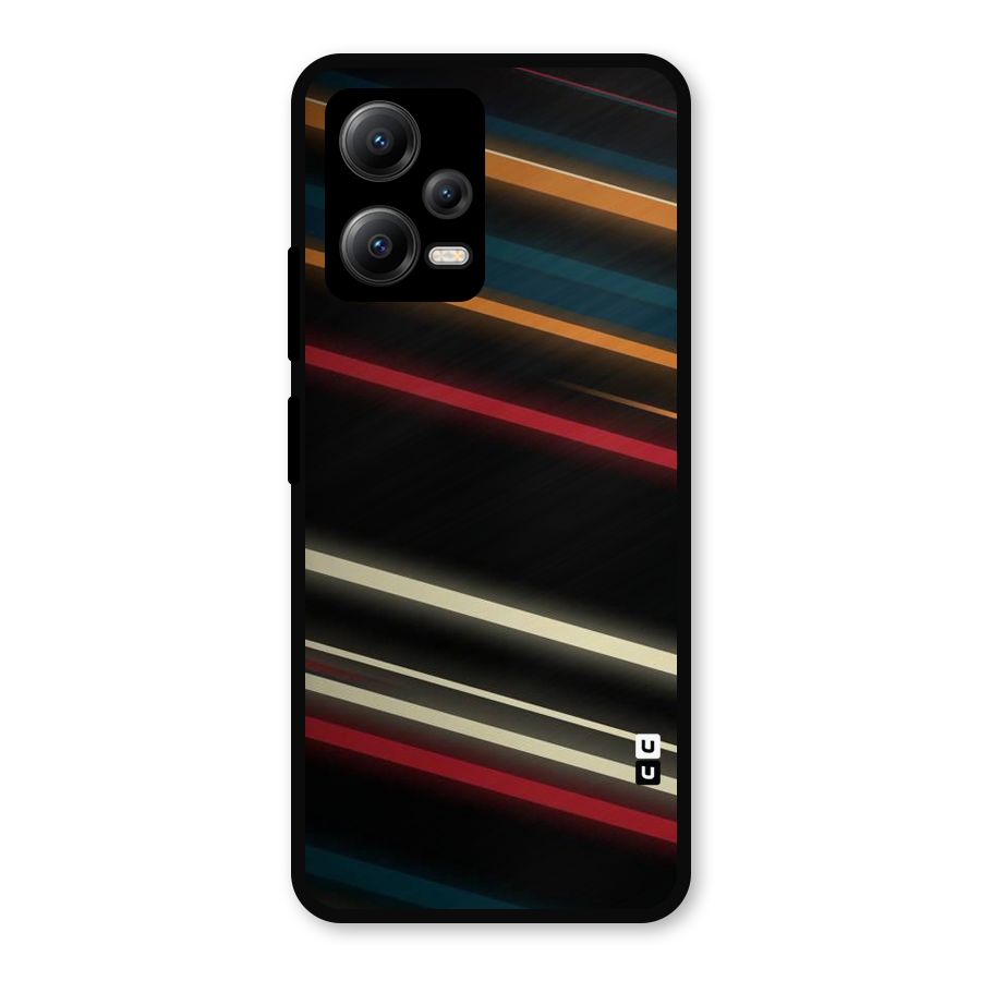 Light Diagonal Stripes Metal Back Case for Redmi Note 12 5G