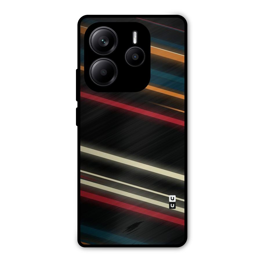Light Diagonal Stripes Metal Back Case for Redmi Note 14 5G