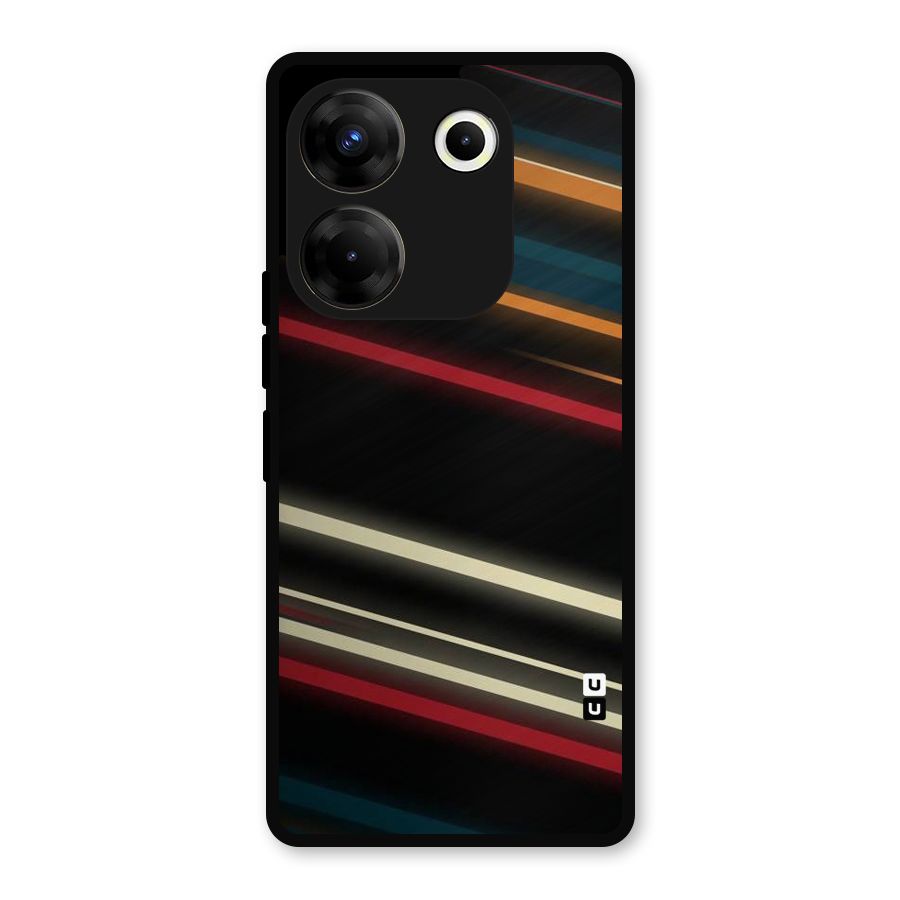 Light Diagonal Stripes Metal Back Case for Tecno Camon 20 Pro