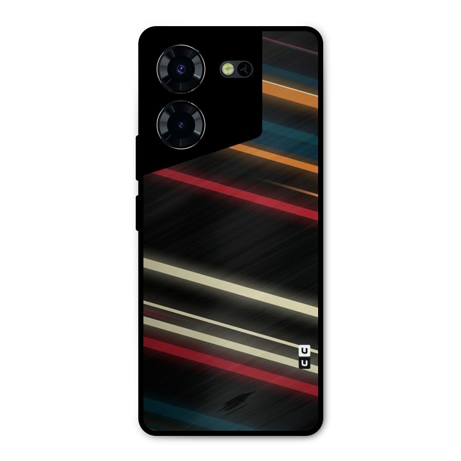 Light Diagonal Stripes Metal Back Case for Tecno Pova 5 Pro 5G