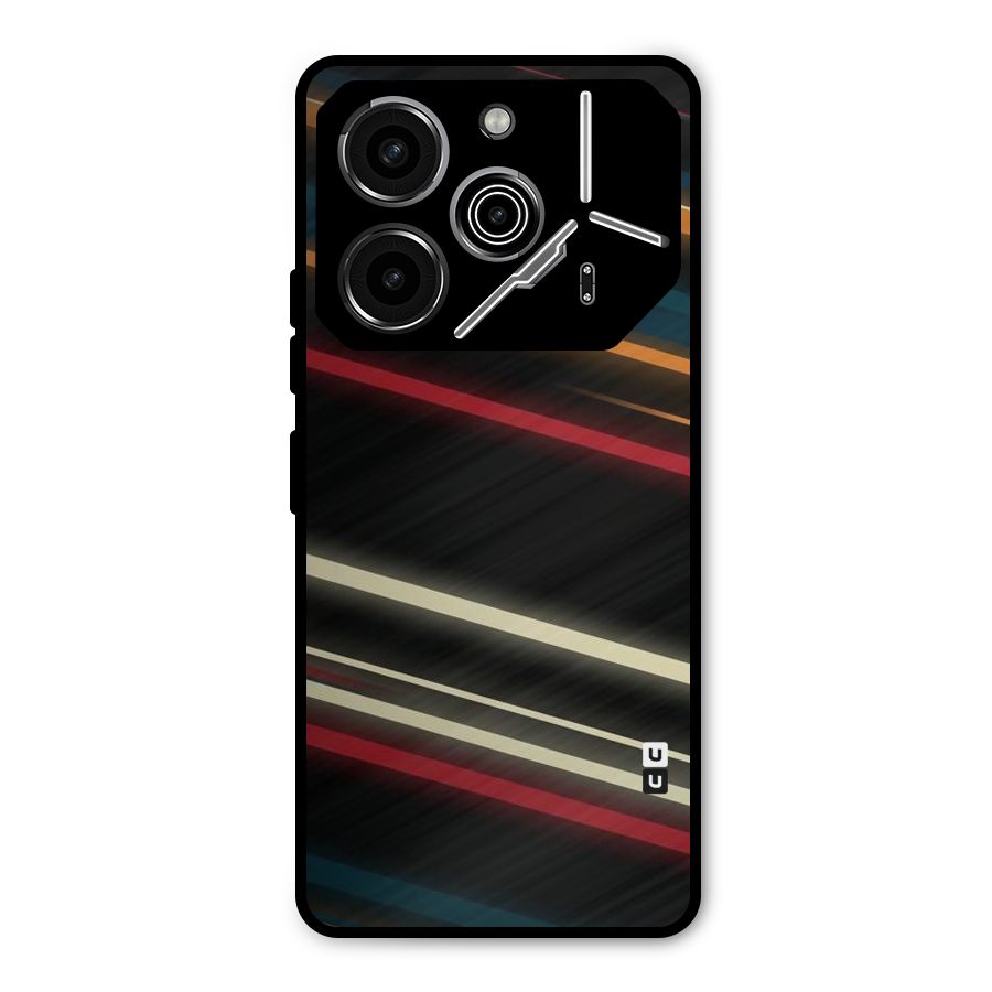 Light Diagonal Stripes Metal Back Case for Tecno Pova 6 Pro