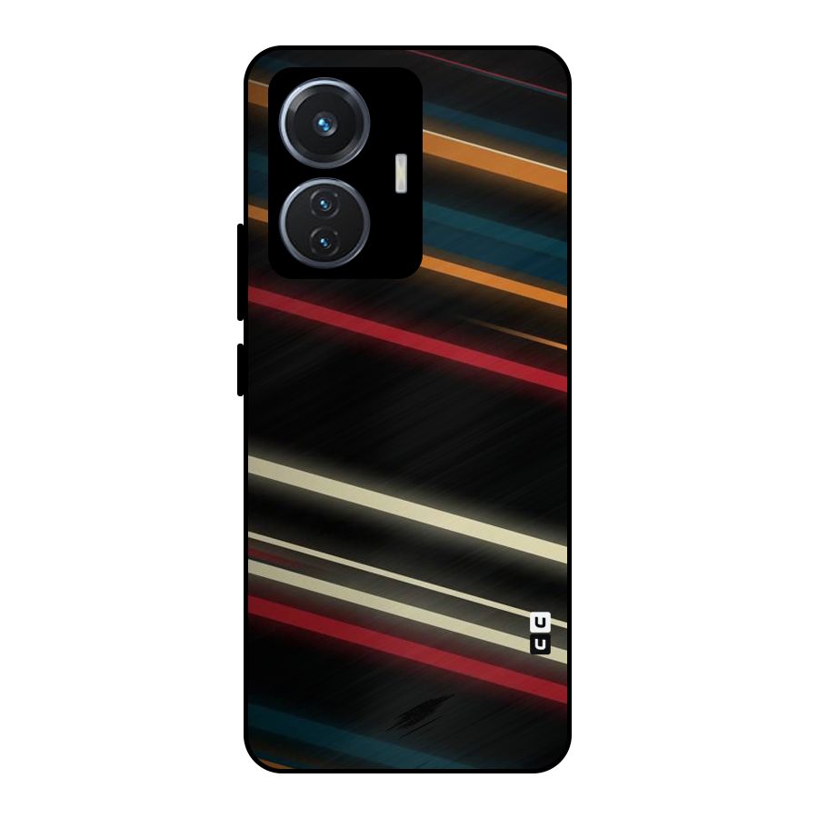 Light Diagonal Stripes Metal Back Case for Vivo T1 44W
