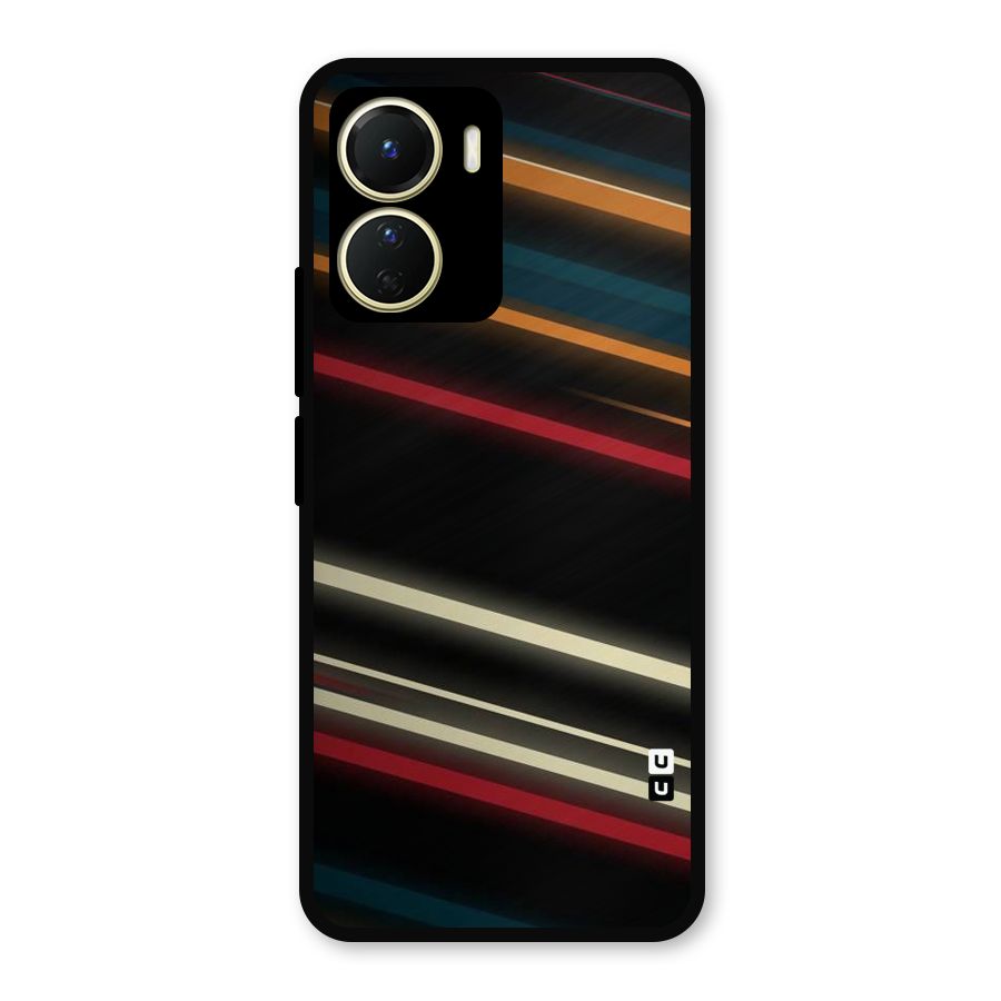 Light Diagonal Stripes Metal Back Case for Vivo T2x