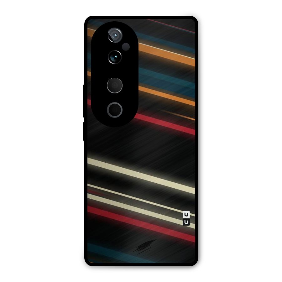 Light Diagonal Stripes Metal Back Case for Vivo T3 Ultra