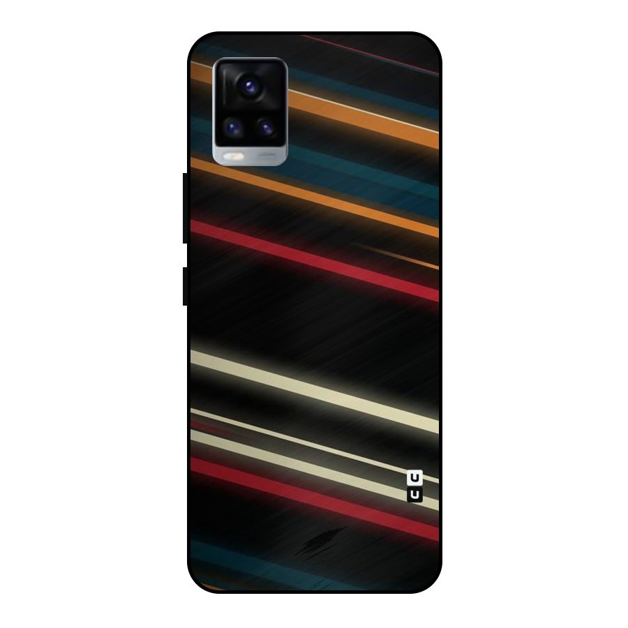 Light Diagonal Stripes Metal Back Case for Vivo V20 2021