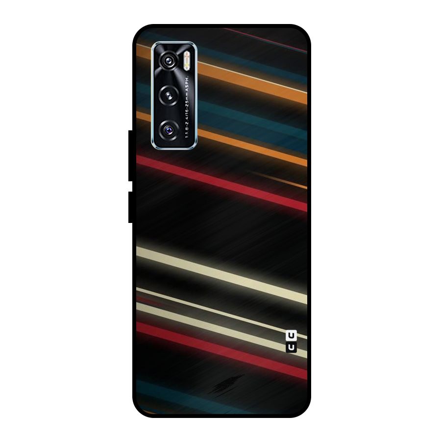 Light Diagonal Stripes Metal Back Case for Vivo V20 SE