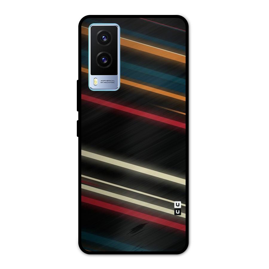 Light Diagonal Stripes Metal Back Case for Vivo V21e 5G