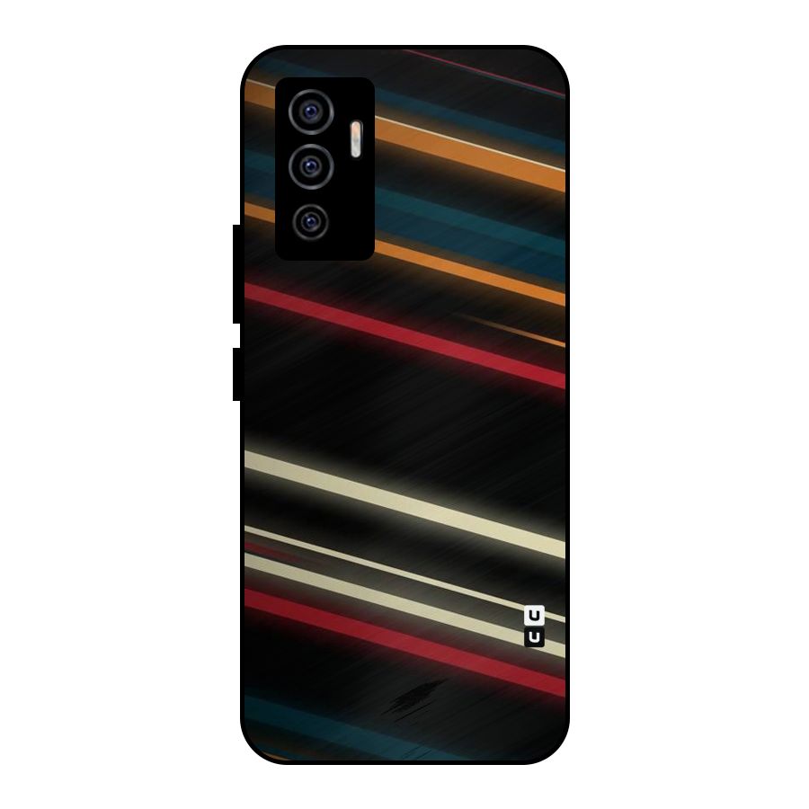 Light Diagonal Stripes Metal Back Case for Vivo V23e