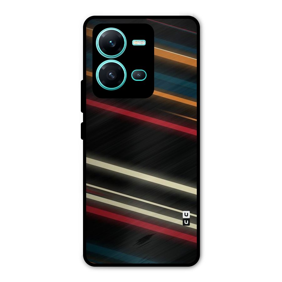 Light Diagonal Stripes Metal Back Case for Vivo V25