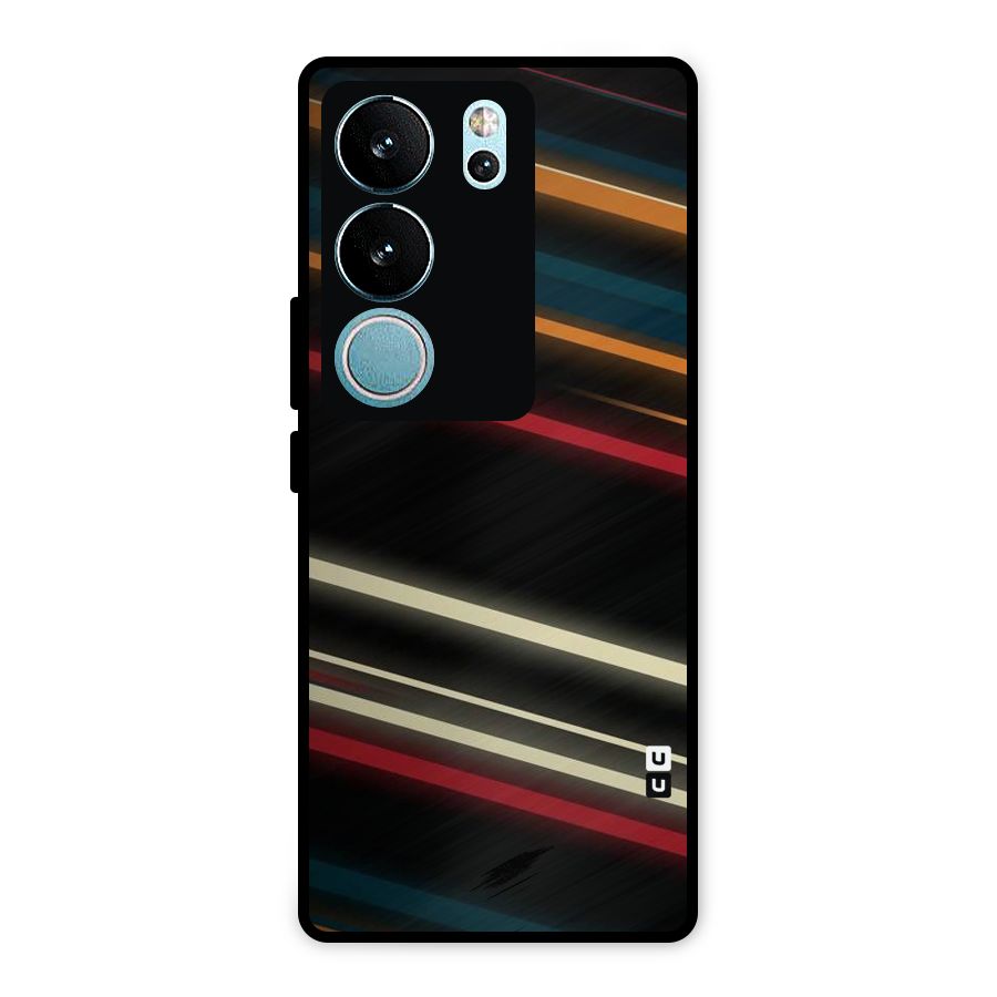 Light Diagonal Stripes Metal Back Case for Vivo V29 Pro