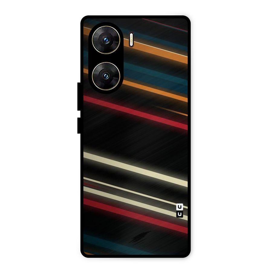 Light Diagonal Stripes Metal Back Case for Vivo V29e