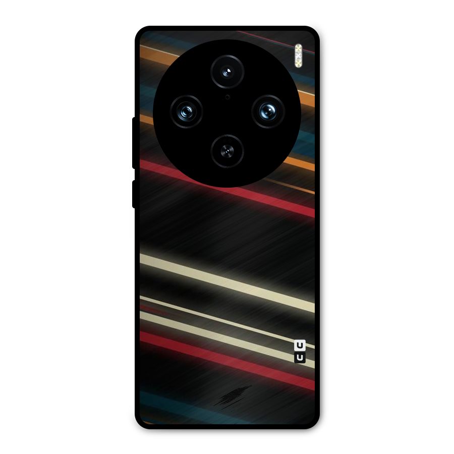 Light Diagonal Stripes Metal Back Case for Vivo X100 Pro