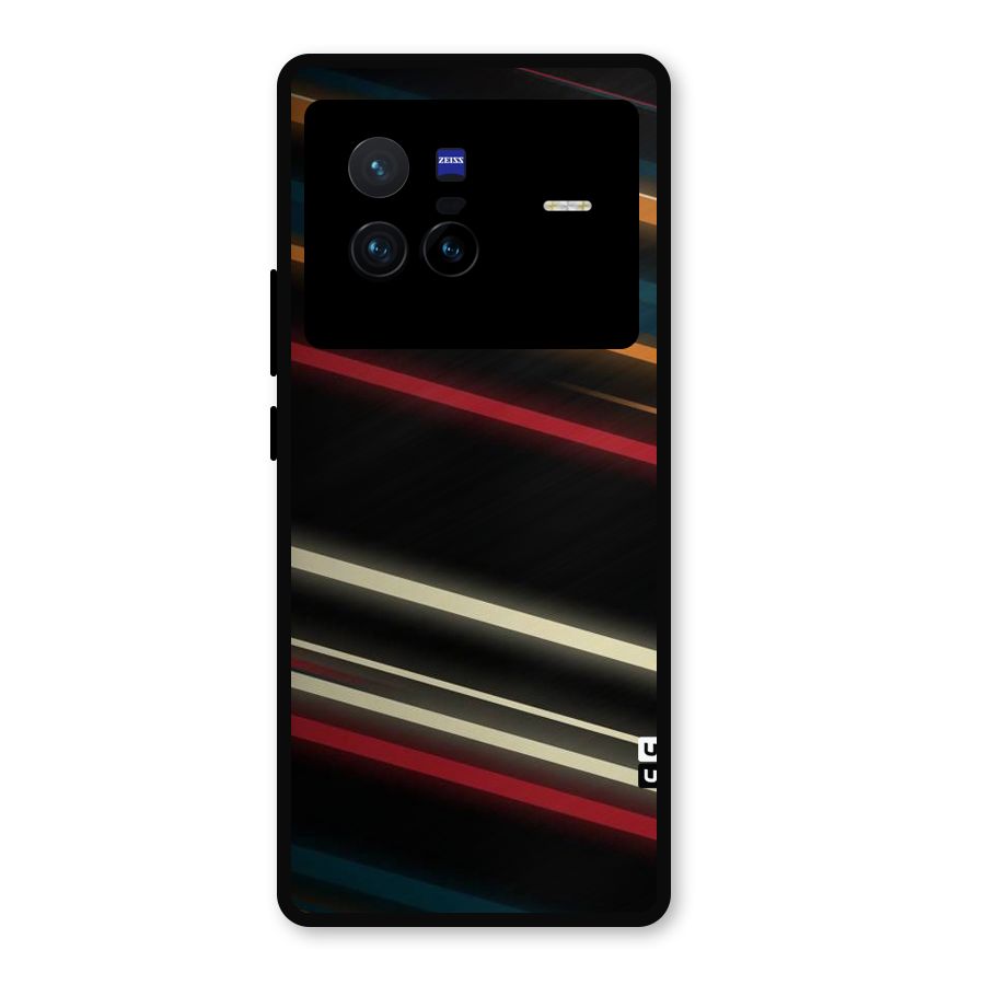 Light Diagonal Stripes Metal Back Case for Vivo X80