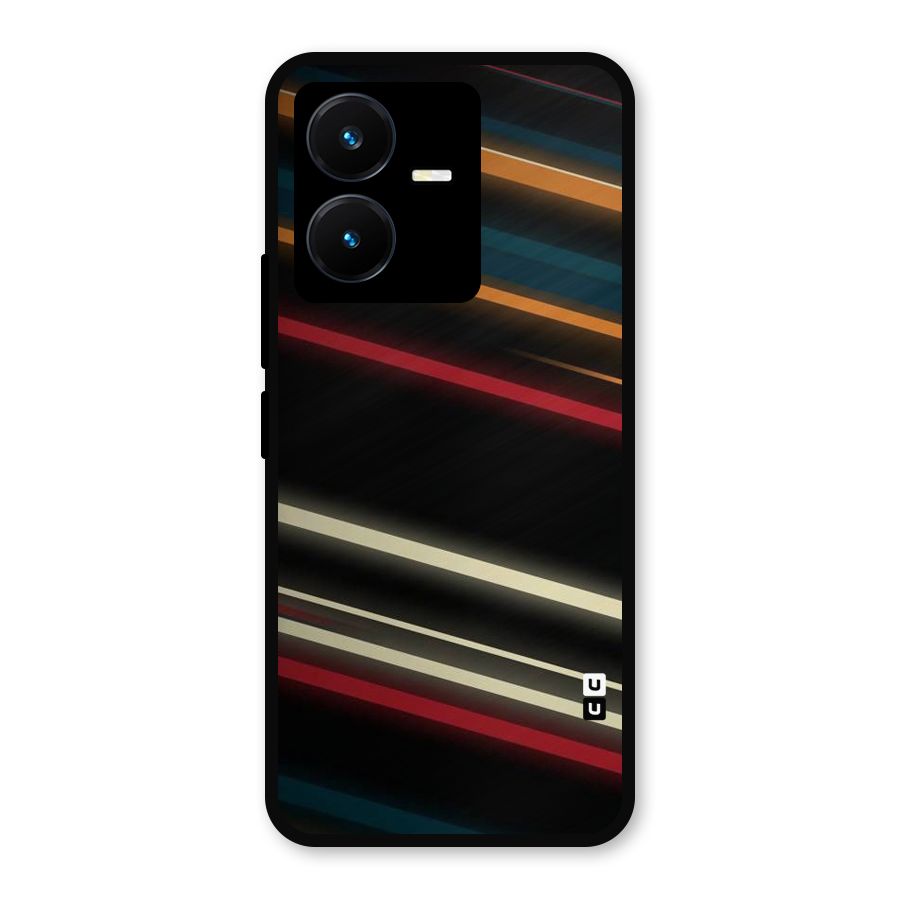 Light Diagonal Stripes Metal Back Case for Vivo Y22