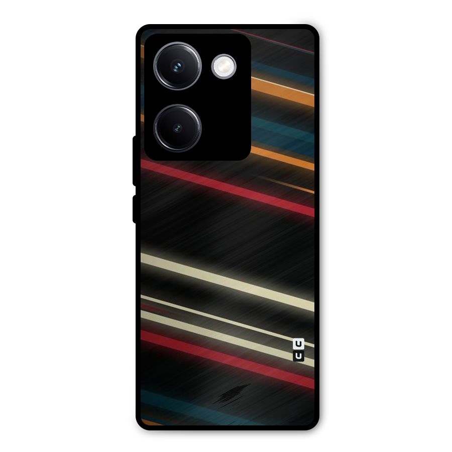 Light Diagonal Stripes Metal Back Case for Vivo Y300 Plus