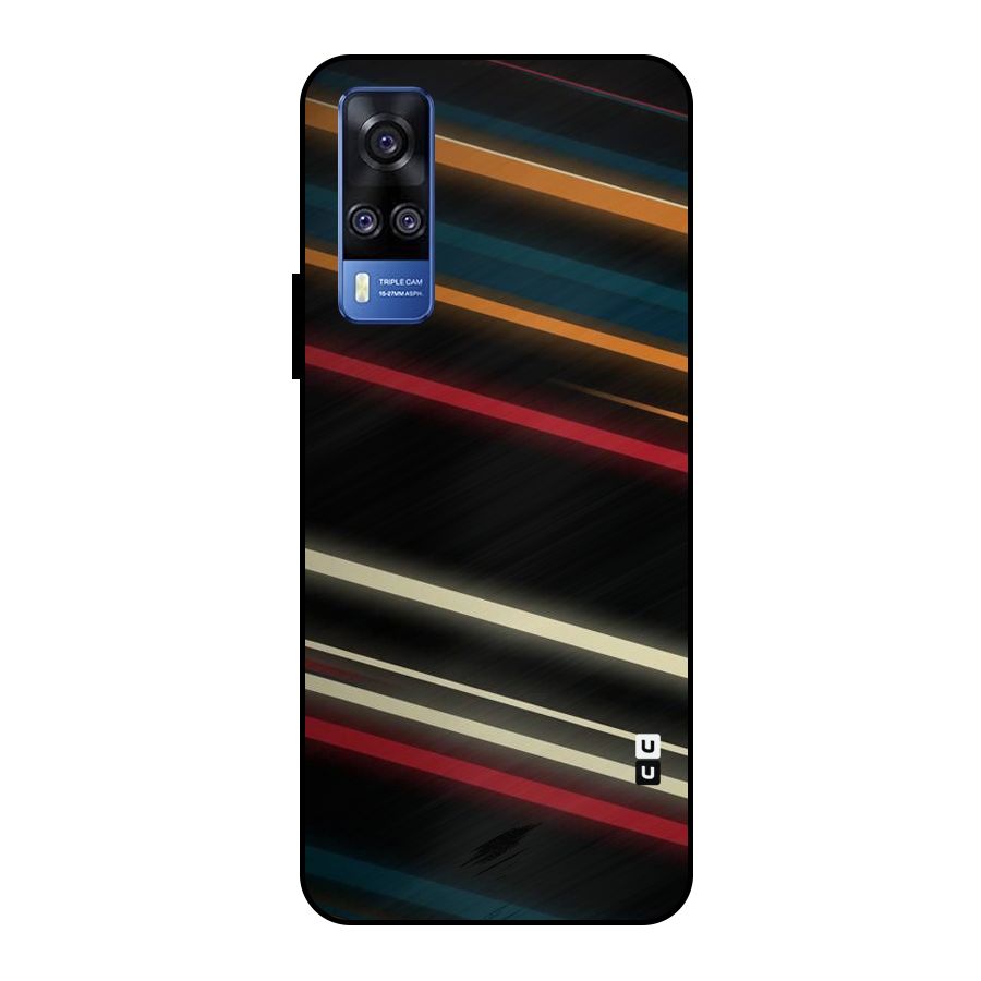 Light Diagonal Stripes Metal Back Case for Vivo Y51