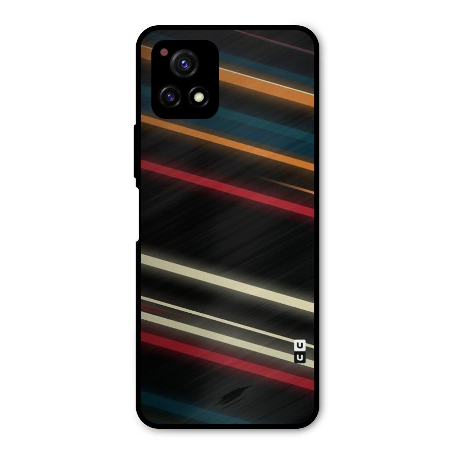 Light Diagonal Stripes Metal Back Case for Vivo Y72 5G