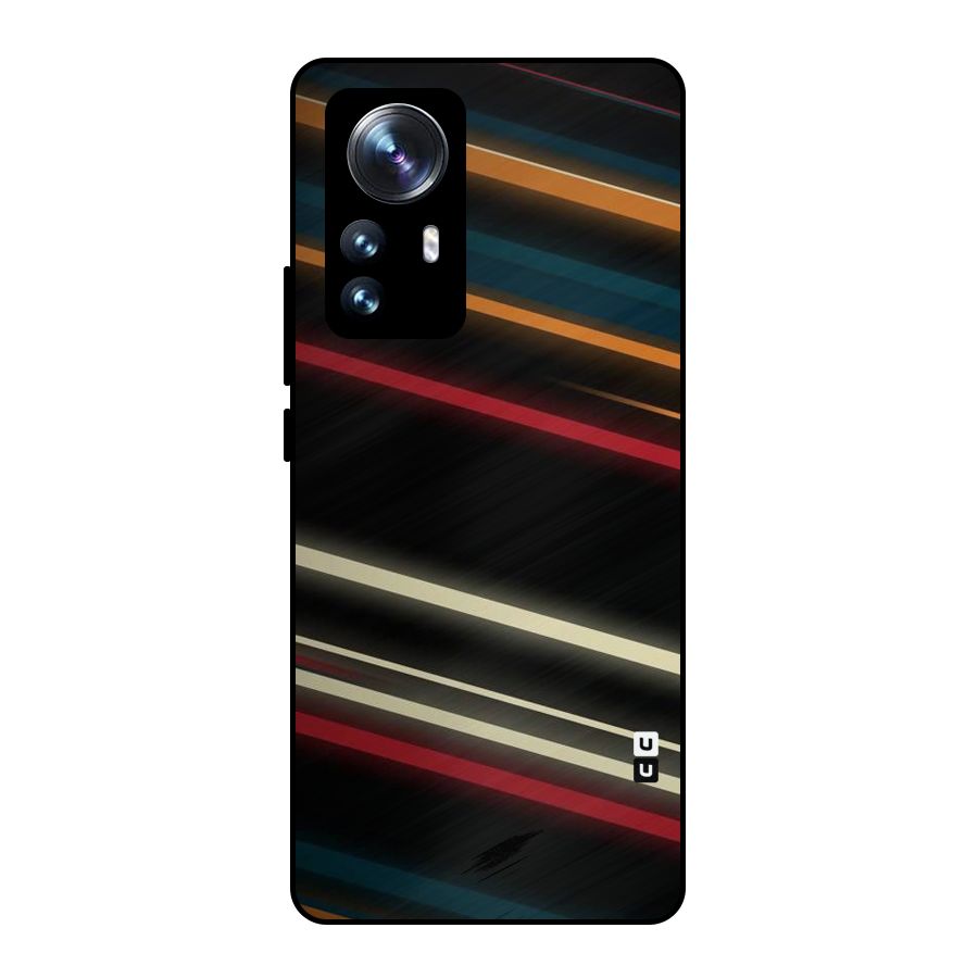 Light Diagonal Stripes Metal Back Case for Xiaomi 12 Pro