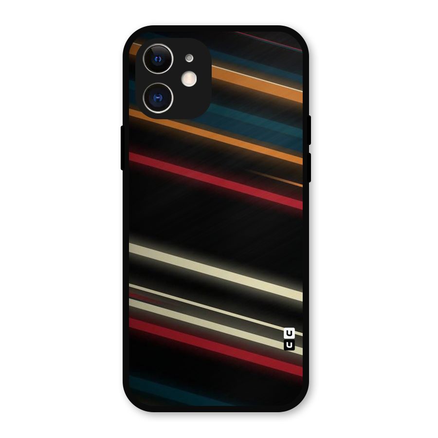 Light Diagonal Stripes Metal Back Case for iPhone 12
