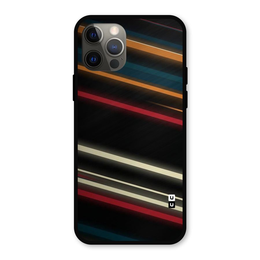 Light Diagonal Stripes Metal Back Case for iPhone 12 Pro